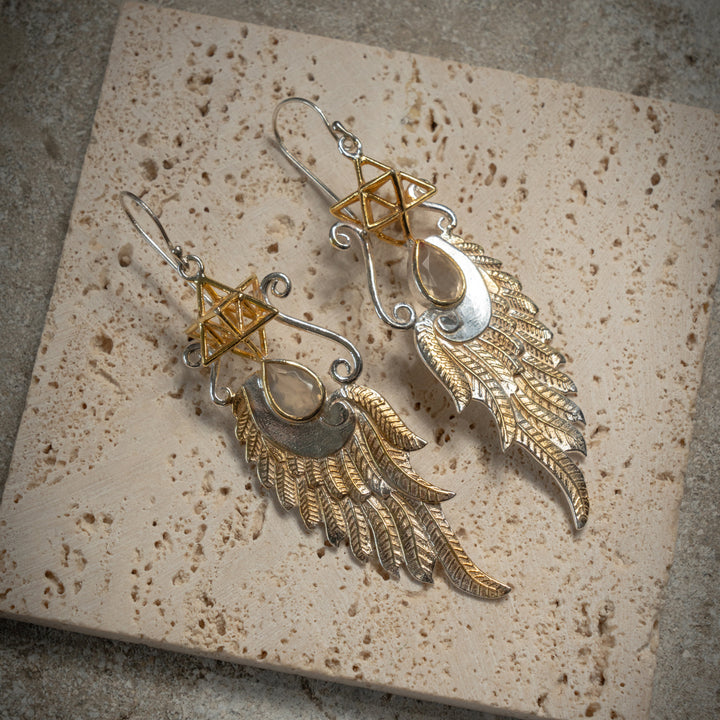 Gold Tektite Angels Realm Earrings