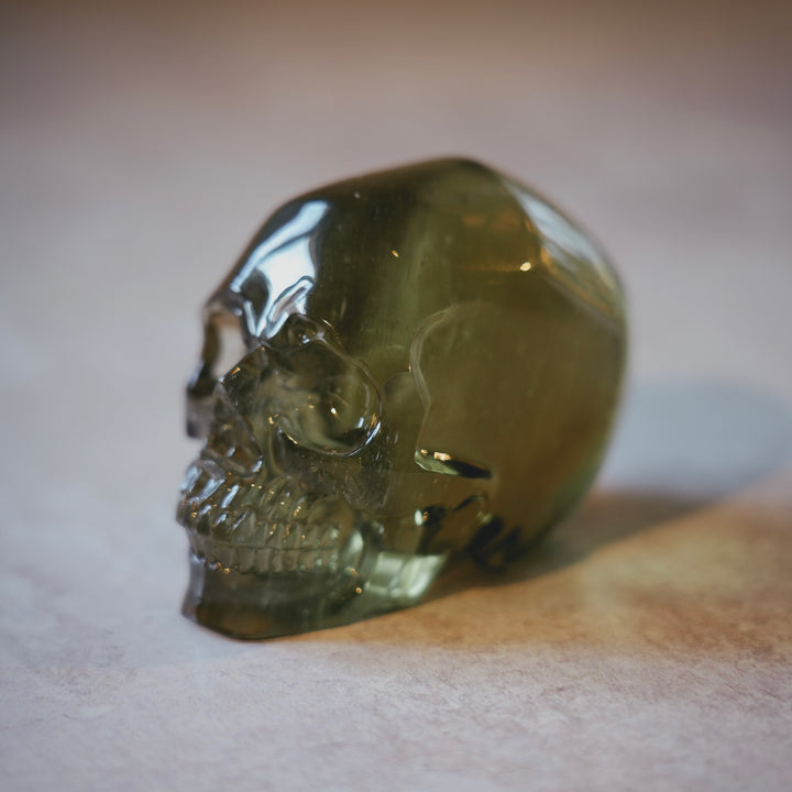 Gold Tektite Skull