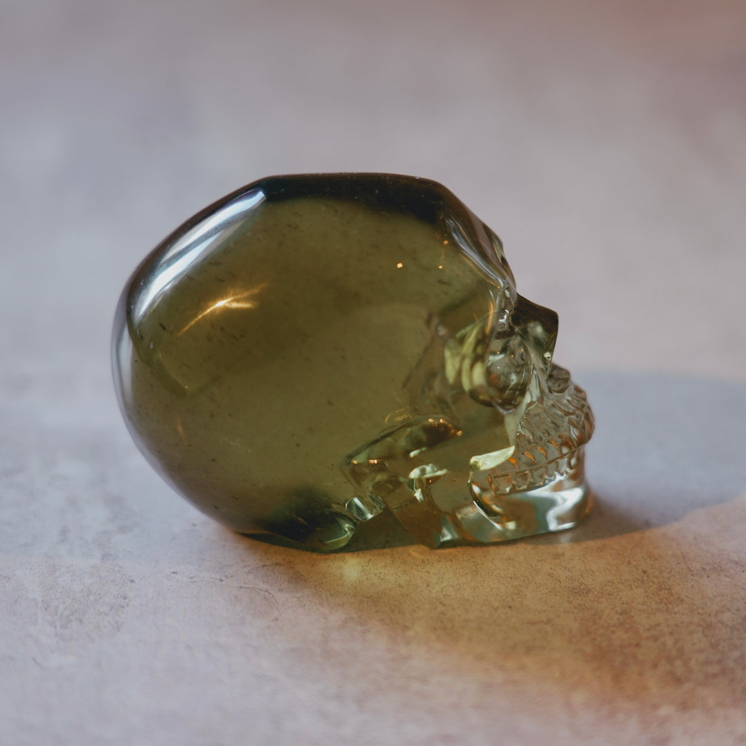 Gold Tektite Skull