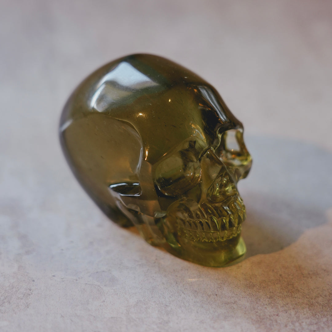 Gold Tektite Skull