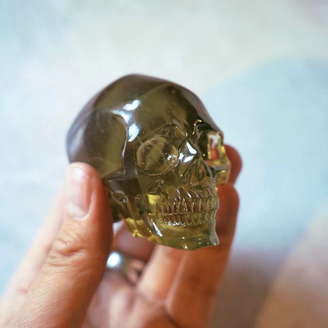 Gold Tektite Skull