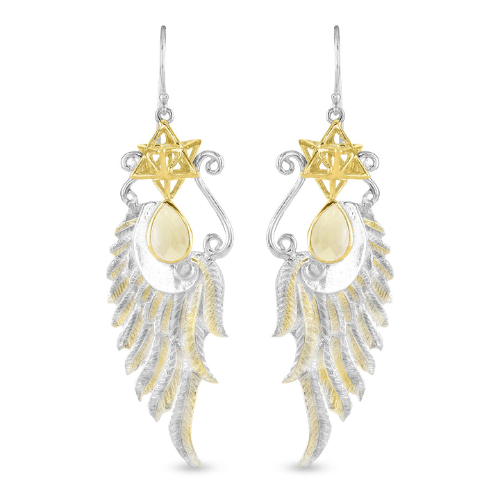 Gold Tektite Angels Realm Earrings