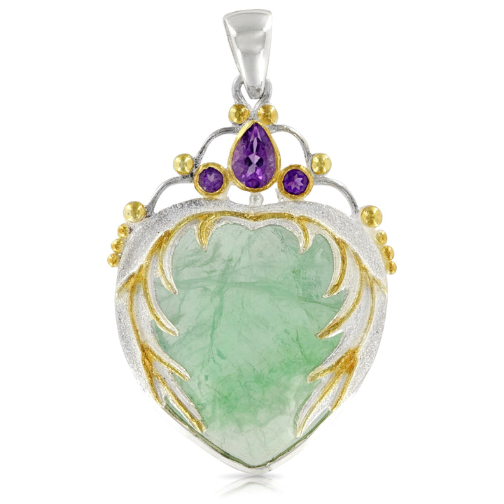 Green Fluorite Angel Heart Pendant